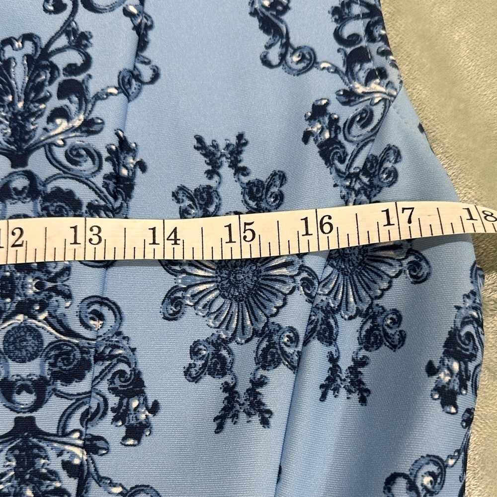 CB established Blue Patterned Midi Dress size 14 - Picture 8 of 10